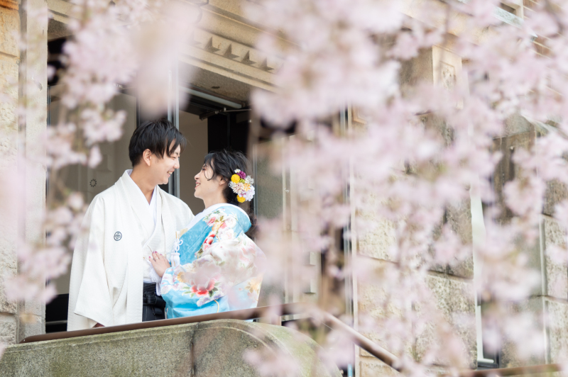 桜と一緒に