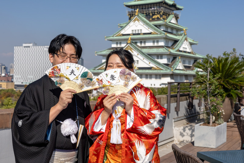大阪城と一緒に