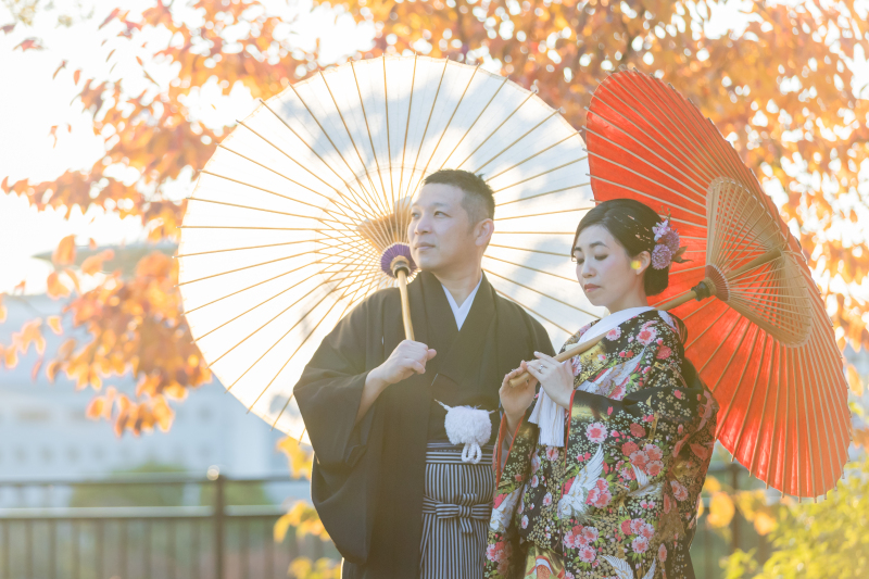 紅葉と夕焼け