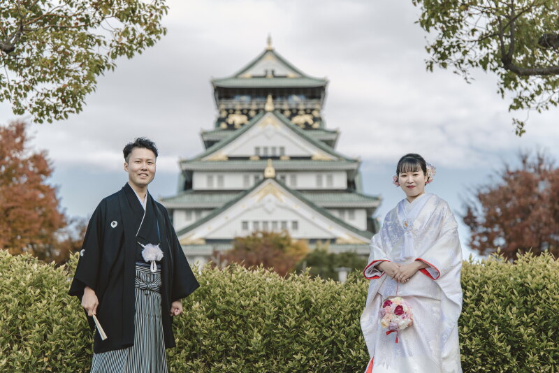 大阪城と一緒に