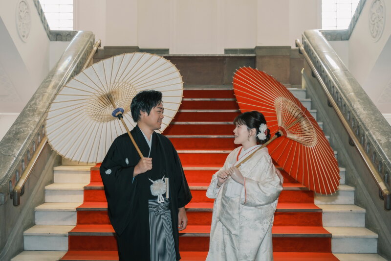 番傘を持って