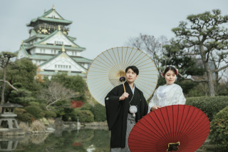 白無垢でロケーションフォト