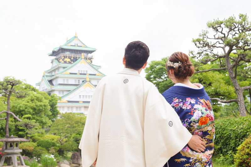 大阪城と一緒に