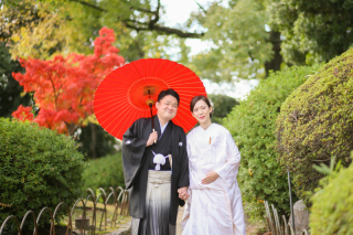 白無垢と色打掛のロケーションフォト