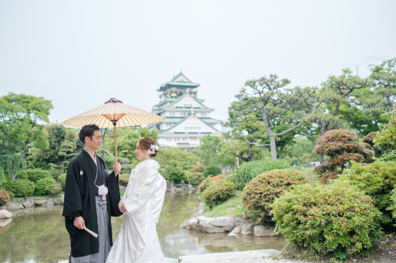 大阪城公園の庭園から