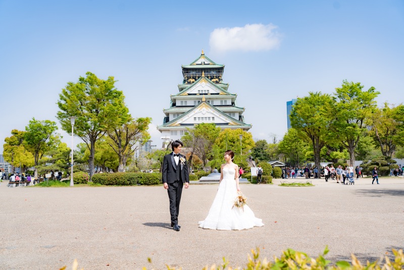 ONE PHOTOWEDDING OSAKA-JO_庭園で撮影できる