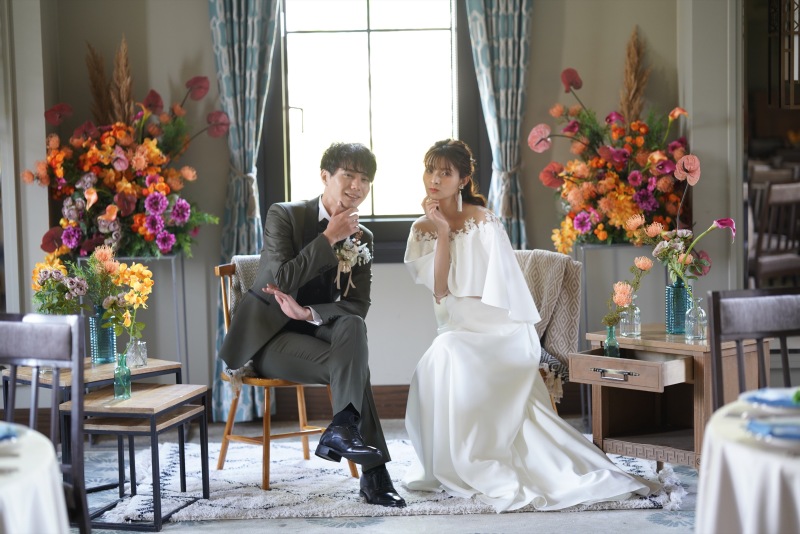 実際の婚礼会場だからこそ叶う披露宴会場での撮影