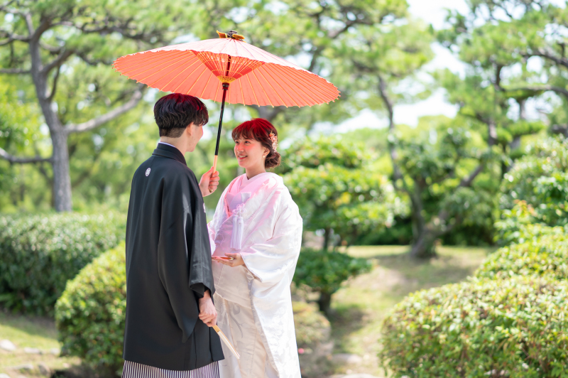 緑のロケーションフォトはやっぱり和装