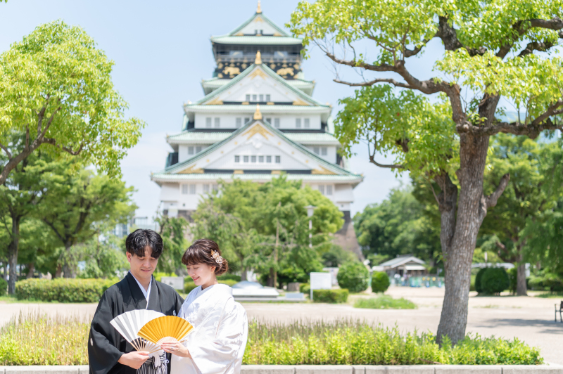 ONE PHOTOWEDDING OSAKA-JO_庭園で撮影できる