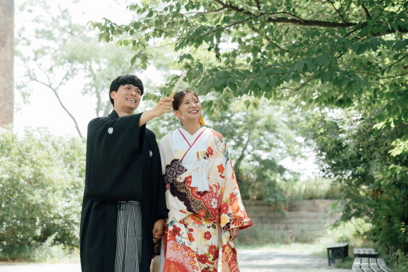 5~7月撮影限定【和装】大阪城をバックに輝く新緑と撮影するプラン