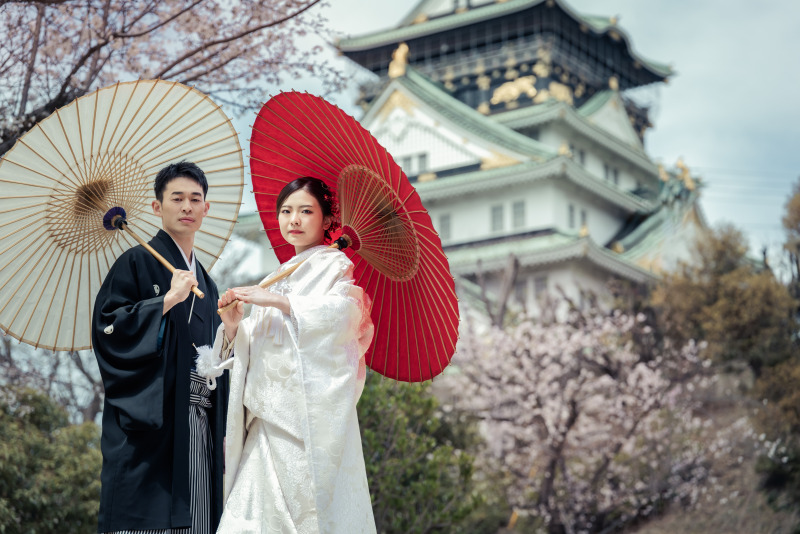 【和装】3月26日∼4月4日に撮影される方限定/大阪城の広大なロケーションで満開の桜と撮影する春限定プラン