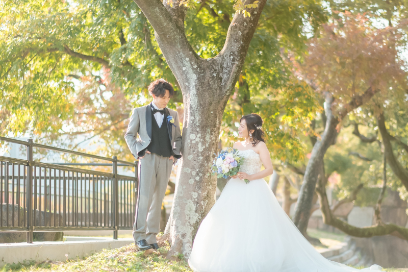 【洋装】秋限定!11月下旬∼12月中旬 紅葉と秋晴れ愉しむ館内&大阪城公園撮影プラン