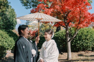 【和装】秋限定！11月下旬∼12月中旬　紅葉と秋晴れ愉しむ館内＆大阪城公園撮影プラン