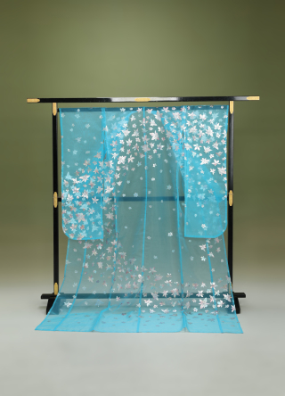 オーガンジー　水色