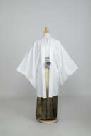 白/ゴールドななめ葉柄