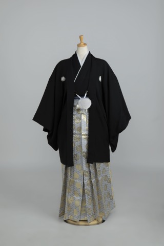 黒/グレー丸模様