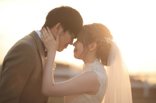 夕陽とお馬さんと