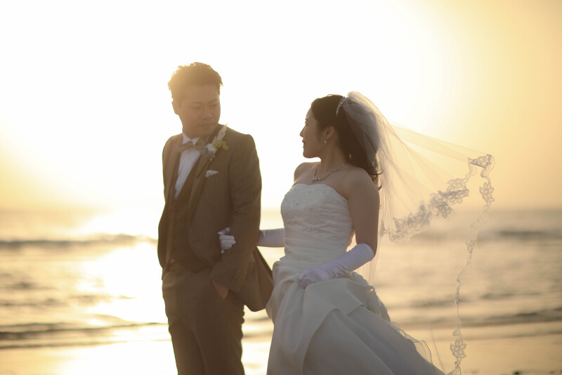 海フォトウエディング|塩屋海岸ロケプラン【洋装】|全データ50カット付き|撮影60分