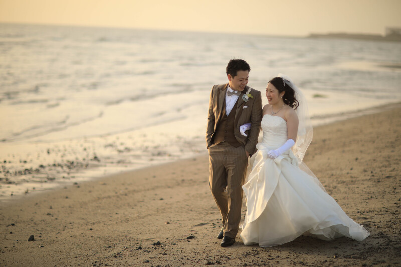 海フォトウエディング|塩屋海岸ロケプラン【洋装】|全データ50カット付き|撮影60分