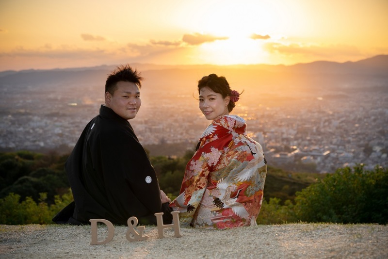 若草山の夕日撮影