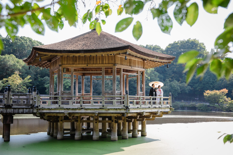 浮見堂を入れた遠目からのショット