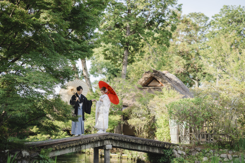 梅宮大社の中にある庭園での撮影