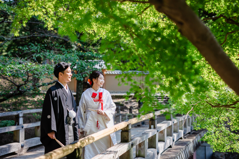 きらきらしたいいお天気の浮見堂撮影