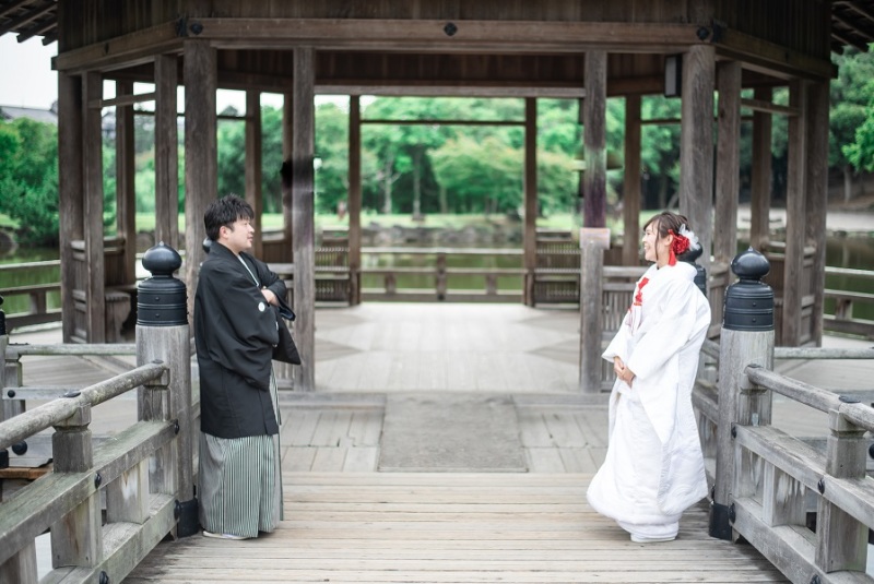 衣裳チェンジをしてから浮見堂へ♪