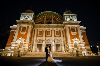 中之島公園でロマンチックなナイトフォト♡