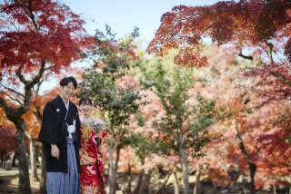 cheerful wedding_和装撮影 紅葉 浮見堂 奈良公園