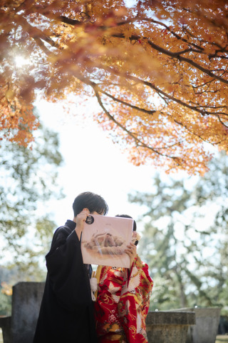 cheerful wedding_和装撮影 紅葉 浮見堂 奈良公園