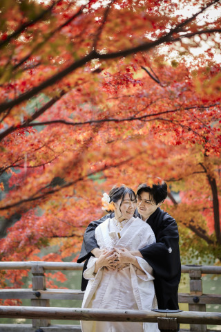 cheerful wedding_和装撮影 紅葉 浮見堂 奈良公園