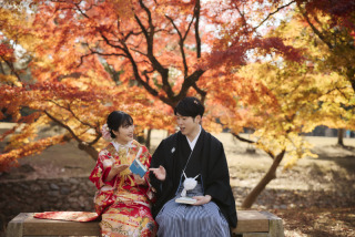 cheerful wedding_和装撮影 紅葉 浮見堂 奈良公園