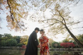 cheerful wedding_和装撮影 紅葉 浮見堂 奈良公園