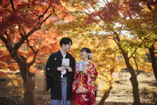 cheerful wedding_和装撮影 紅葉 浮見堂 奈良公園