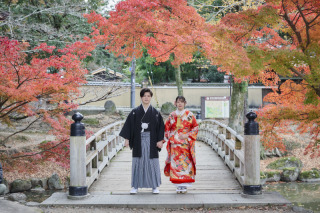 cheerful wedding_和装撮影 紅葉 浮見堂 奈良公園