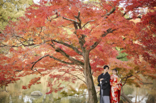 cheerful wedding_和装撮影 紅葉 浮見堂 奈良公園