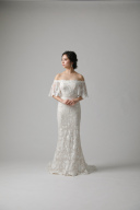 モダンオフショルダー5分袖/WD00307