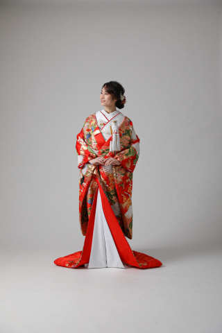 赤　金糸梅　鶴/IU01043