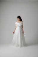 スカートオーガンオフショルダー　パニエ無/63405