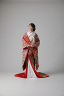 赤メッシュ地鳳凰洋花/ IU12617