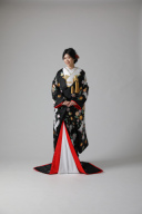 黒に鶴 桜 菊/ IU00394