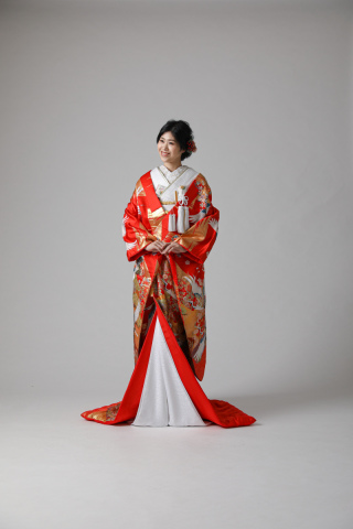 赤 雪輪に松/ IU15001