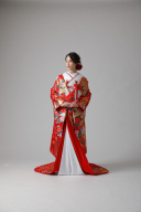 赤 鳳凰に牡丹 菊/ IU00273