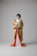 ゴールド藤の花・扇/IU00382