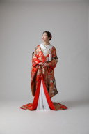 赤金 鶴に丸文/ IU00284