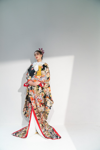 手刺繍黒天平華百景/IU01097