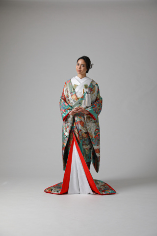 エメラルドグリーン 鶴/ IU00417