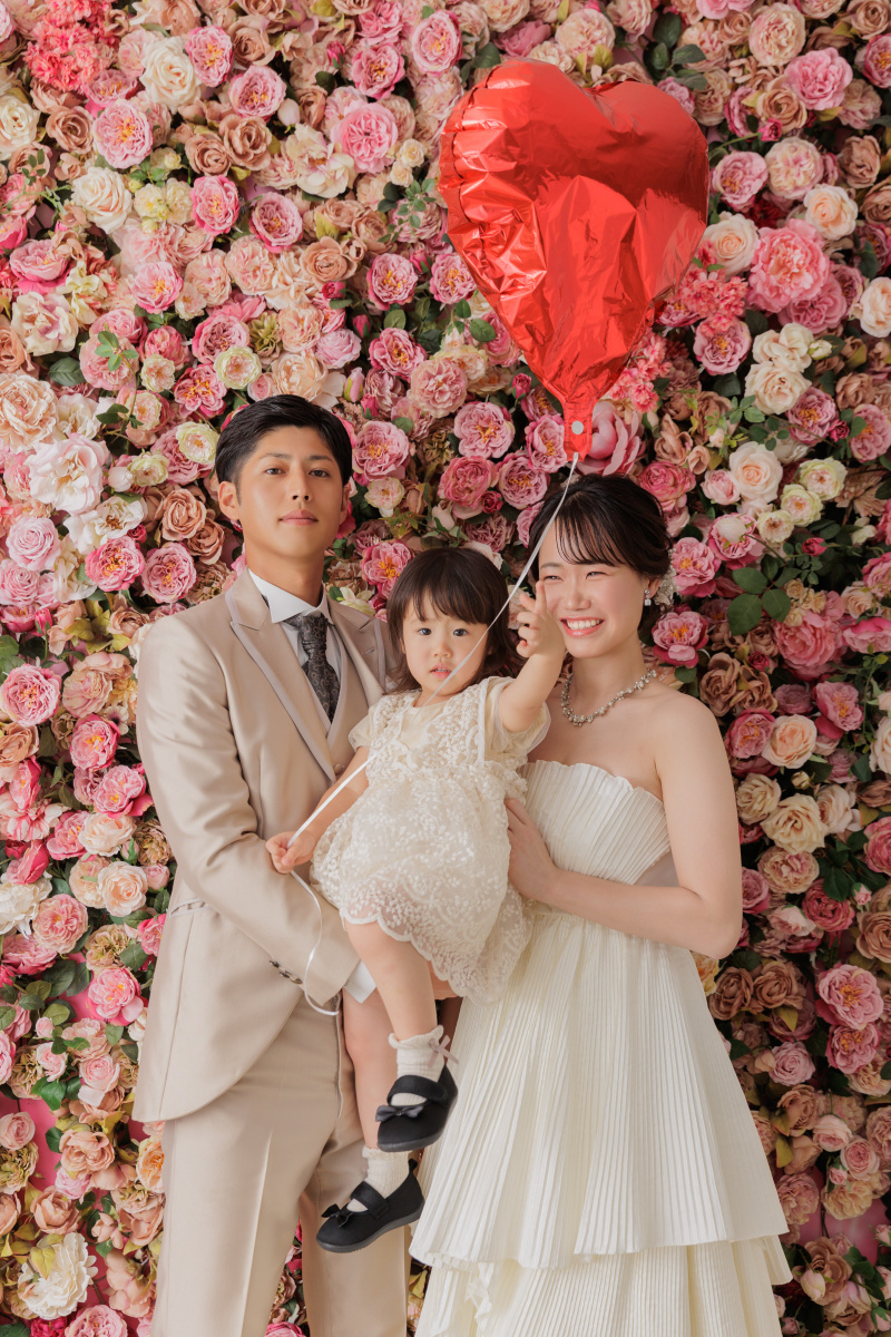 フラワーウォールでの3ショット