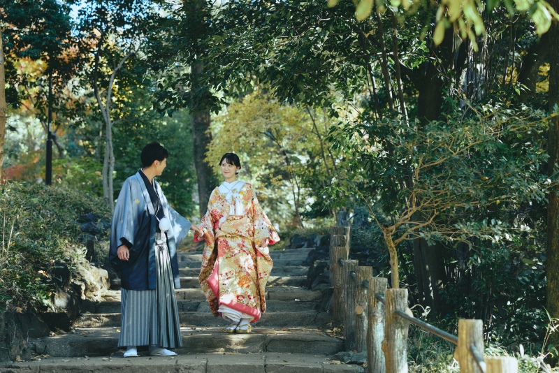 散歩している風景